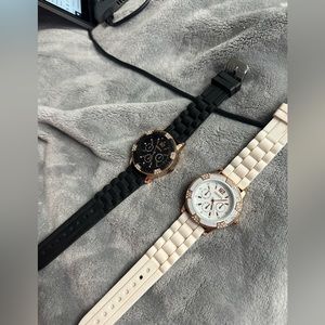2 black and white watches